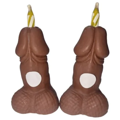 Penis birthday number candles dark tone 2 units