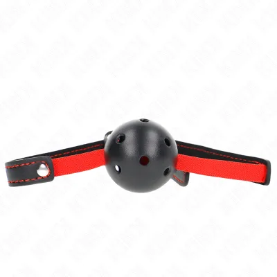 Kink - hollow hard mouth 4.5 cm gag with elastic belt 56 x 1.5 cm