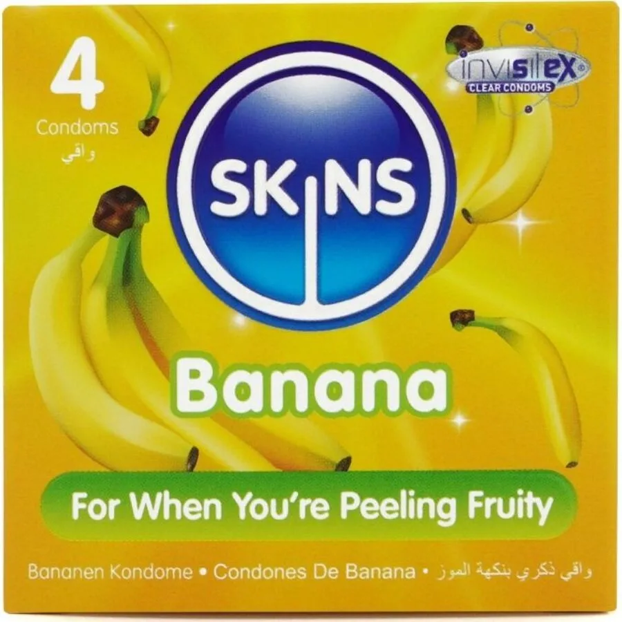 Pack de 4 préservatifs banane premium