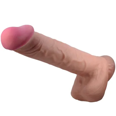 Pretty love - sliding skin series realistischer dildo mit sliding skin saugnapf braun 26 cm