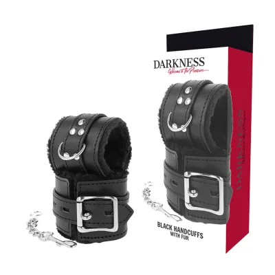 Darkness - black lined BDSM handcuffs