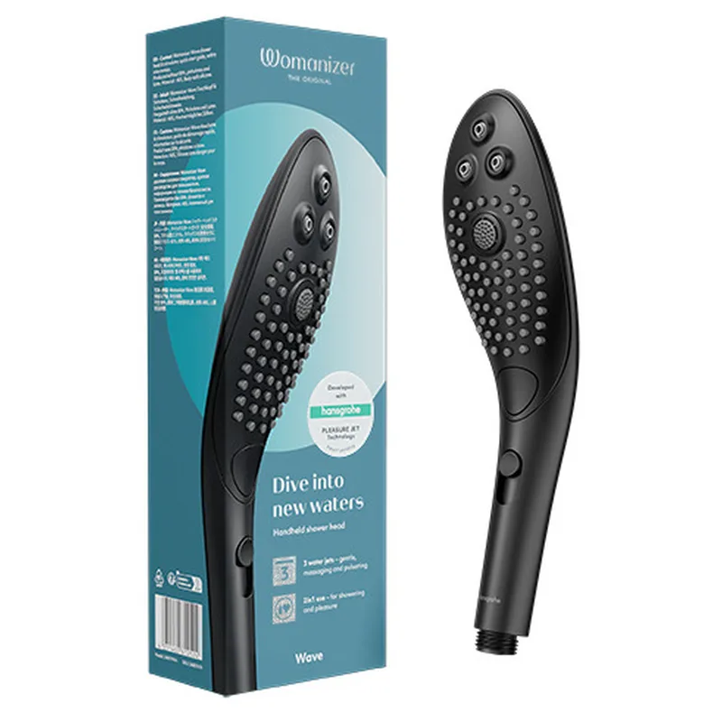 Pommeau de douche stimulant clitorial wave noir