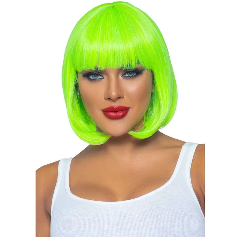 Leg avenue - perruque bob fluorescente vert fluo