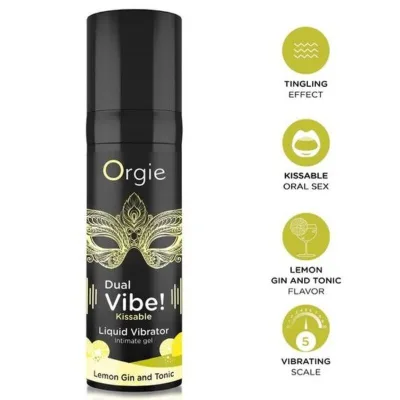 Dual vibe! lemon gin and tonic kissable liquid vibrator 15 ml