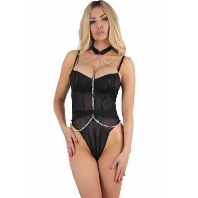 Livco corsetti fashion - rubika lc XG079 body met choker zwart L