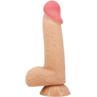 Pretty love - sliding skin series realistischer dildo mit gleitendem haut-saugnap 20,6 cm