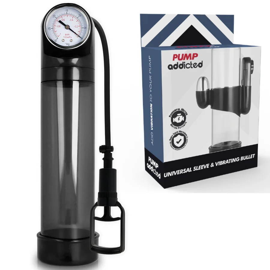 Pompe à érection RX9 noire avec vibromasseur