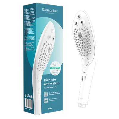 Pommeau de douche stimulant clitorial wave blanc