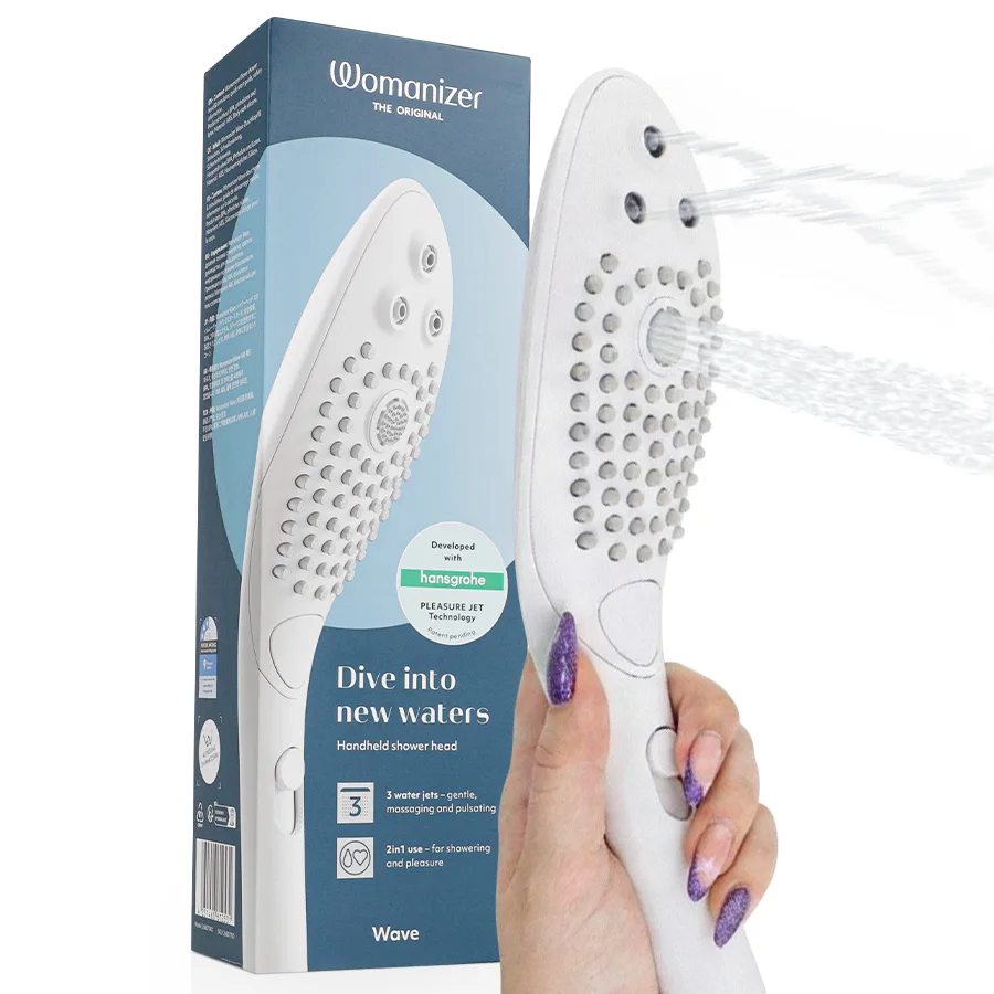 Pommeau de douche stimulant clitorial wave blanc